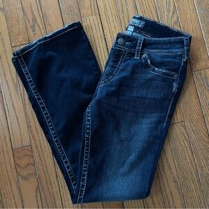 Silver Jeans Suki Surplus Dark Blue Denim Bootcut Jeans 29x32